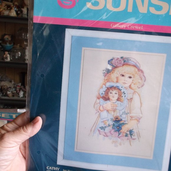 1991 new sunset gallery crewel kit Cathy - Picture 1 of 2